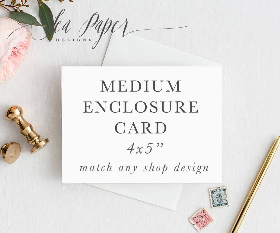 Medium Enclosure Cards Size 4x5 Digital or Etsy