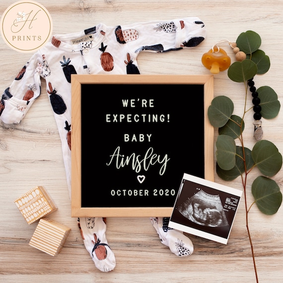 Download Social Media Pregnancy Announcement Digital Baby Pregnancy Announcement Gender Neutral Editable Letter Board Announcement Template By Sea Paper Designs Catch My Party