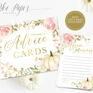 Tarjetas de consejos de otoño para la futura mamá, juego y letrero de baby shower, consejos de otoño imprimibles para la tarjeta de mamá - DESCARGA INSTANTE, Imprimible - Otoño 11