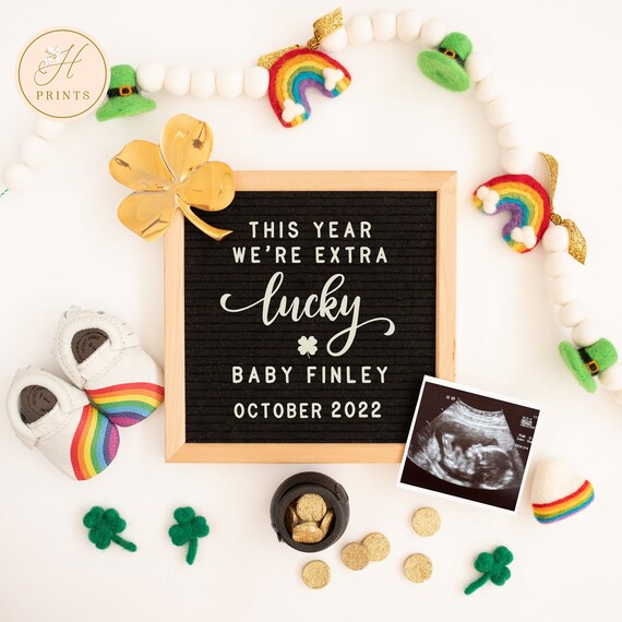 Editable St Patrick s Day Pregnancy Announcement St Paddy s Day Editable St Patrick s Day Pregnancy Announcement St Paddy s Day