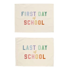 First & Last Day of School Fabric Easy Hang Banner™ Bundle - First Day of School Photo Backdrop Set for First Day of School Photos {Rainbow}