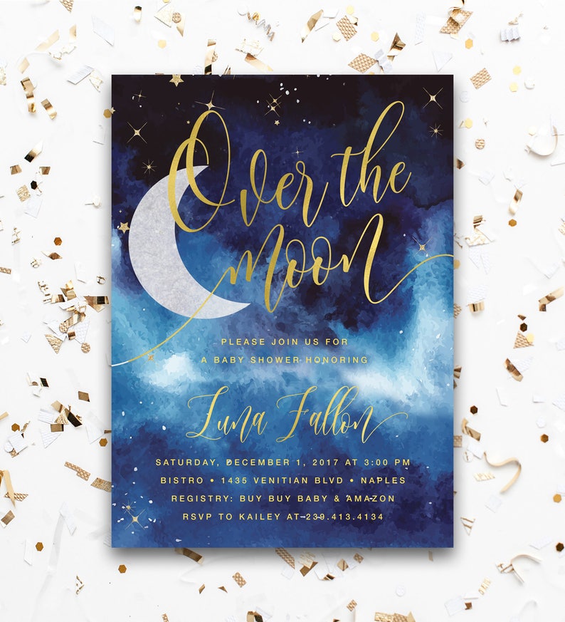 Over The Moon Baby Shower Invitation Moon Stars Baby Etsy Over The Moon Baby Shower Invitation Moon Stars Baby Etsy