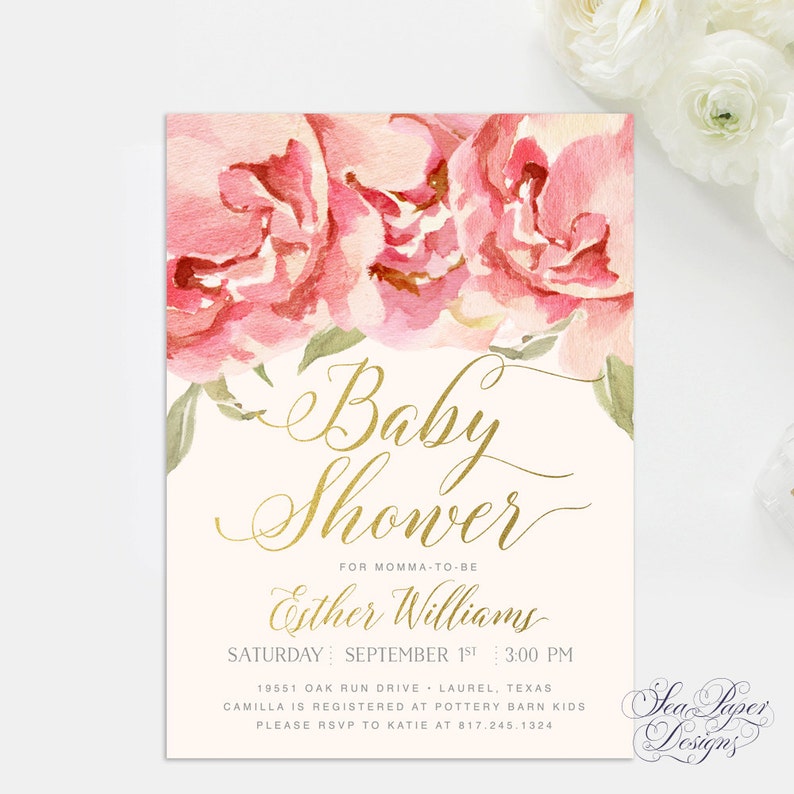 Baby Shower Invitation Girl Baby Girl Shower Invitation Etsy