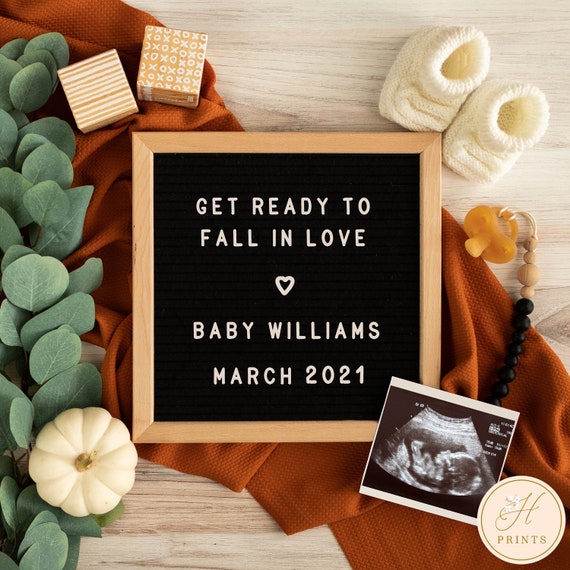 Editable Fall Pregnancy Announcement, Pregnancy Announcement Template