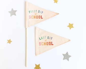 First & Last Day of School Canvas Flag Set for School Photos - Rainbow