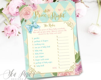 Alice in Wonderland Baby The Price is Right Game, Printable Baby Shower Game, Alice in Wonderland Printable, INSTANT DOWNLOAD - Alice