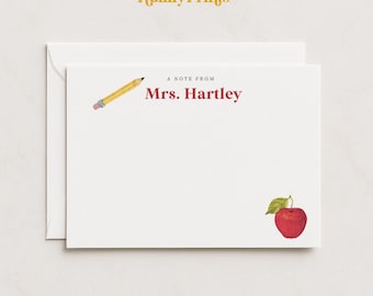 Teacher Appreciation Gift: Personalized Note Card Stationery Set