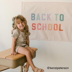 Back To School Banner - Easy Hang Banner for First Day of School Photos or Parties