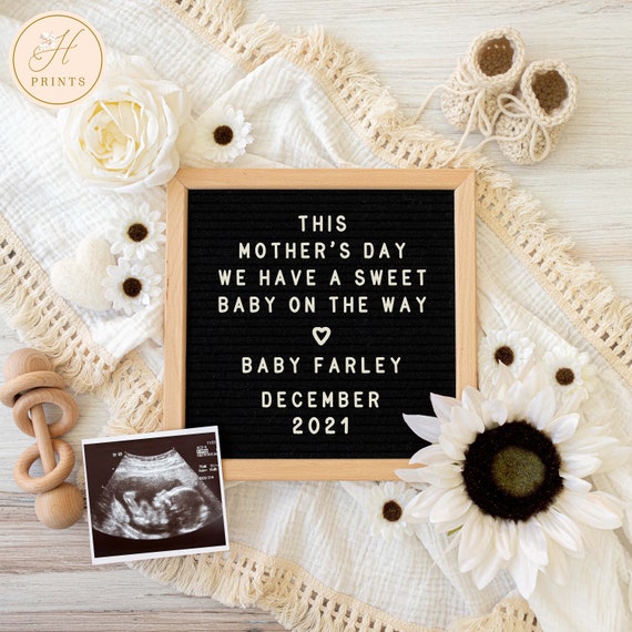 Editable Mother's Day Pregnancy Announcement, Mother's Day Digital Pregnancy Announcement, Editable Pregnancy Announcement Template Il_570xn