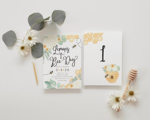 First Bee-Day Bee Birthday Invitation, Bee 1st Birthday Invitation, Honey Bee Birthday Invite, Bee Birthday Invitation, Neutral Bee Birthday Il_570xn