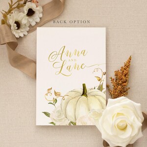 Custom Fall Bridal Shower Invitation: Fall in Love, Autumn Bridal Shower Invite Pumpkin, Gold & Roses - Fall 2 - Fall2BR01a Bild 2