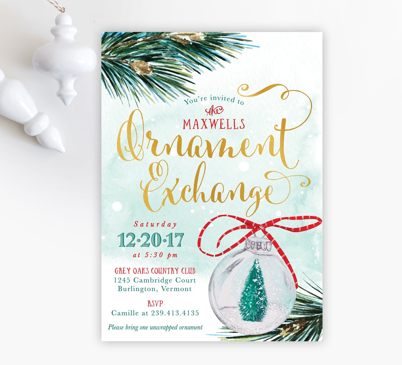 Ornament Exchange Invitations 6