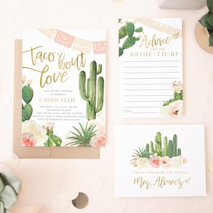 Taco 'Bout Love, Fiesta Bridal Shower Invitation, Cactus Bridal Shower Invitation, Fiesta Shower Invite, Taco Bridal Shower, Carrie