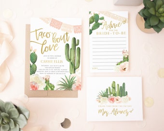 Taco 'Bout Love, Fiesta Bridal Shower Invitation, Cactus Bridal Shower Invitation, Fiesta Shower Invite, Taco Bridal Shower, Carrie