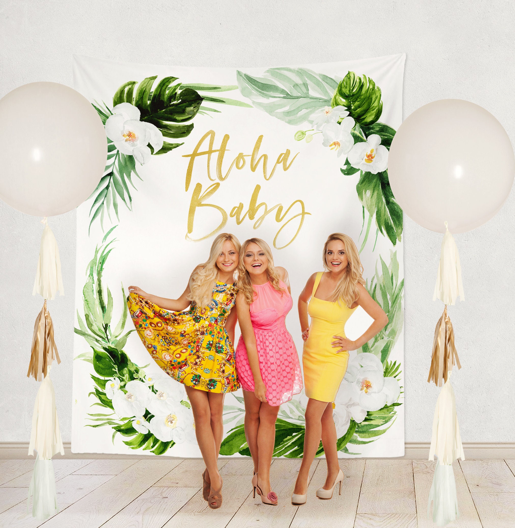 AOSTO 7x5ft Baby Shower Photography Backdrop Aloha Party Banner Vinyl Wood Background Photobooth for Baby Shower Party Decor W-3371 AOSTO 7x5ft Baby Shower Photography Backdrop Aloha Party Banner Vinyl Wood Background Photobooth for Baby Shower Party Decor W-3371