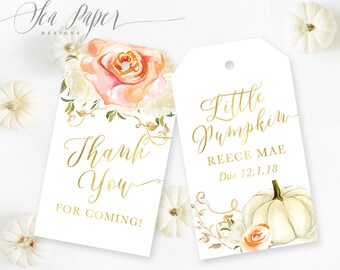 Printed Fall Favor Tags - Thank You Gift Tags for Any Event: Baby Shower, Bridal Shower, Wedding, Birthday Party  - Fall 3