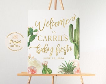 Cactus Fiesta Welcome Sign for Any Event! Fiesta Sign for Bridal Shower, Baby Shower, Birthday, Couple's Shower, Rehearsal Dinner - Carrie