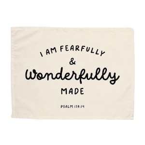 Fearfully Wonderfully Made Easy Hang Banner™ for Nursery, Kid's Rooms, Playrooms and Adorable Photos - Gift for Expecting Parent