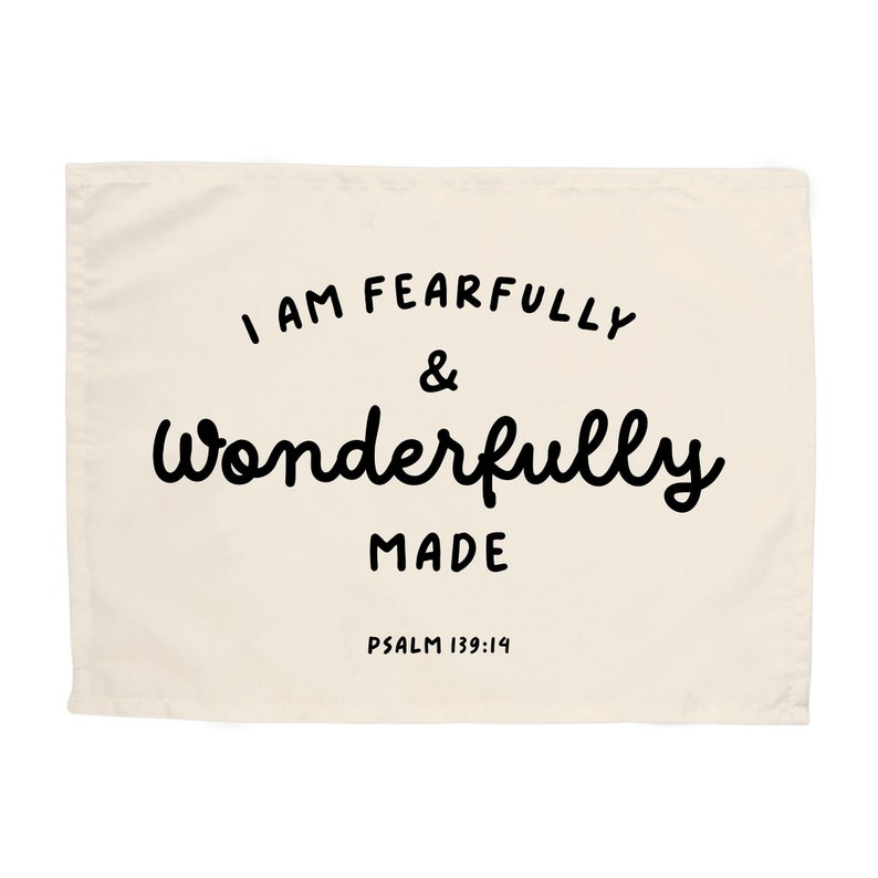 Natural and Black, Horizontal, Fearfully Wonderfully Made Banner