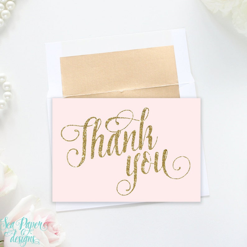 Folded Thank You Cards Printed Or Printable Made To Match Etsy
