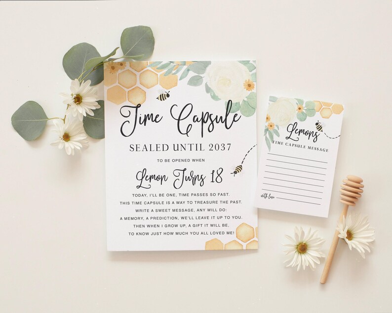 Little Honey 1st Birthday Invitations, Bee First Birthday Party Printed Invites & Envelopes - Honeybee | Invitation Printing or Digital image 3