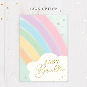 Rainbow Baby Shower Invitation, Rainbow Baby Invitation, Girl Rainbow Baby Shower Invitation, Rainbow Baby Sprinkle Invitation - Audrey image 2