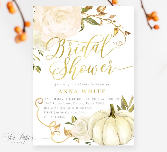 Fall Bridal Shower Invitation Autumn Bridal Shower Invite Etsy