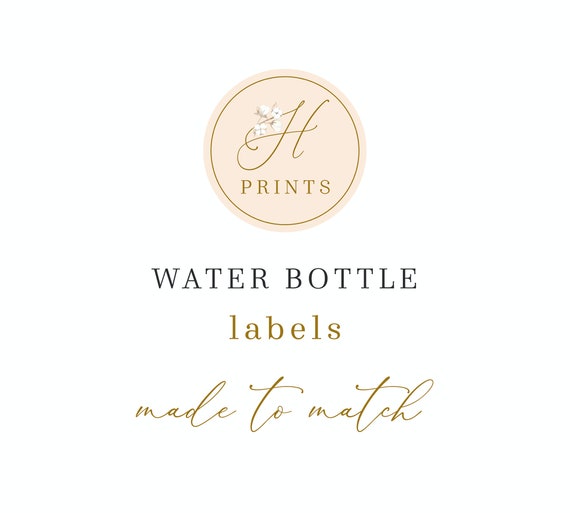Water Bottle Labels, Custom Message - Printed or Digital - Made to Match Any Design in the Shop - Hunny Prints ™ Il_570xn