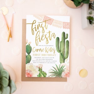 Fiesta Birthday Invitation Girl, Fiesta First Birthday Invitation Girl, First Fiesta Birthday Invitation, Fiesta 1st Birthday Party - Carrie