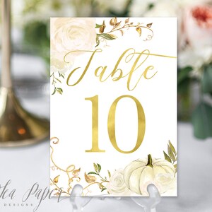 Fall Printable Table Numbers - Pumpkin Printable Table Numbers - #1-20 ...