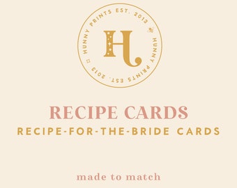 Recipe For The Bride Cards - Bridal Shower Game - Printed Or Digital - Made to Match Any Design in the Shop - Hunny Prints ™