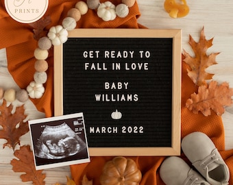 Editable Fall Pregnancy Announcement, Pregnancy Announcement Template, Fall Pregnancy Announcement Template, Autumn Pregnancy Social Media