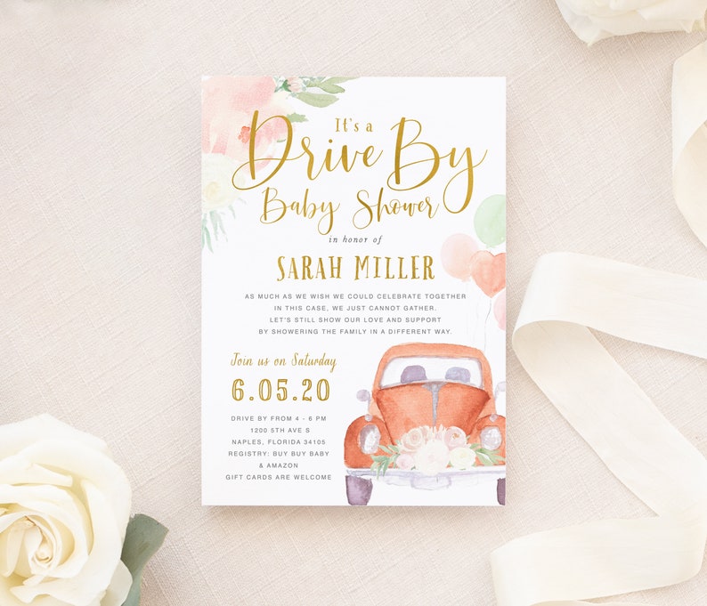 Drive by Baby Shower Invitation Drive up Baby Shower Etsy
