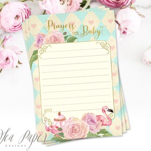 Preghiere di Alice nel Paese delle Meraviglie per la cartolina del bambino, Preghiere stampabili per la cartolina del bambino, Gioco Baby Shower - DOWNLOAD IMMEDIATO - Alice