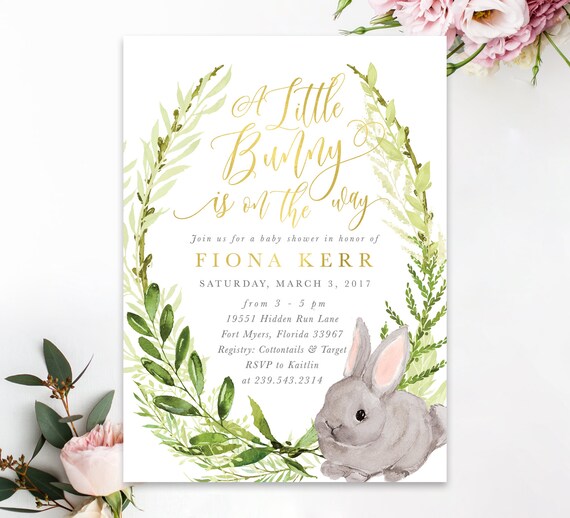 bunny baby shower invitations