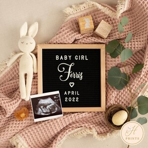 Anuncio editable de embarazo de Pascua para redes sociales, Anuncio de bebé de primavera de niña Redes sociales, Anuncios de Eggspecting Somebunny