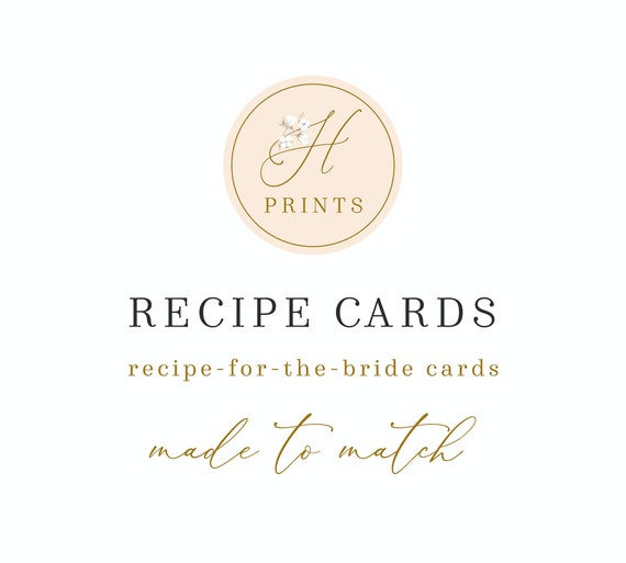 Recipe For The Bride Cards - Bridal Shower Game - Printed Or Digital - Made to Match Any Design in the Shop - Hunny Prints ™ Il_570xn