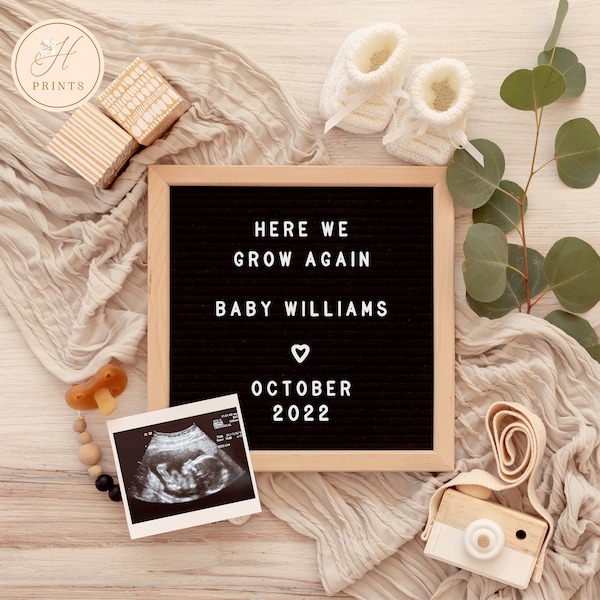 Editable Baby 2 or 3 Pregnancy Announcement for Social Media, Digital Pregnancy Announcement Template, Second or third Baby announcement