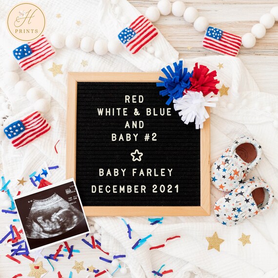 Download 4th Of July Editable Pregnancy Announcement C For Baby 2 Memorial Day Pregnancy Announcement Digital American Announcement Template By Sea Paper Designs Catch My Party