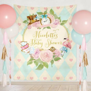 Alice in Wonderland Backdrop, Photography Photo Background, Photography Backdrop, Birthday Backdrop, Baby Shower, Bridal Shower, Photos