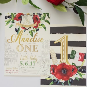 Italian Invitation: Little Italy 1st Birthday, Baby Shower, Bridal Shower - Any Event! Gondolier Party