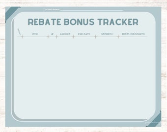Couponing Rebate Tracker | Couponing, App Cashback, Rebate, Rewards, Shopping, Planner, Notepad, Organizer, Template