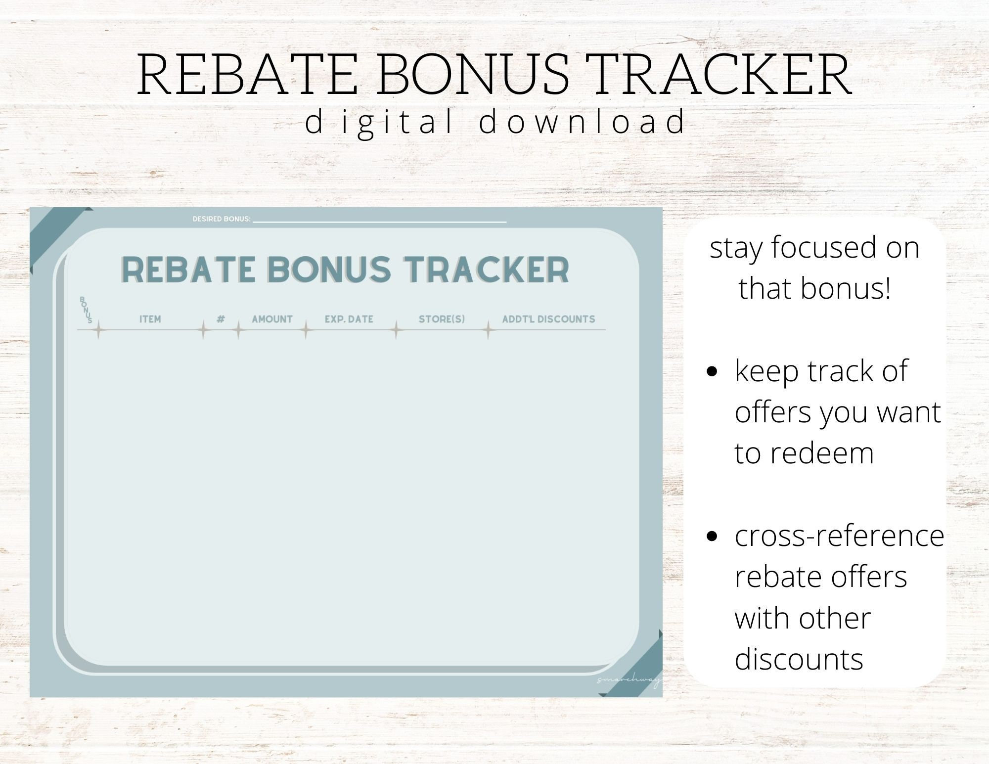 Couponing Rebate Tracker Couponing, App Cashback, Rebate, Rewards, Shopping, Planner, Notepad