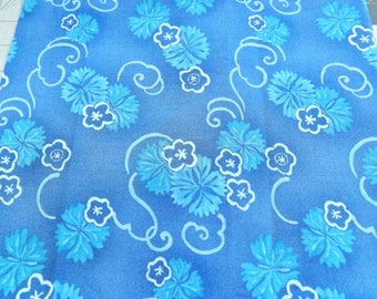 2/3 yd. Fabric Destash. Blue Flower Fabric. Rag Quilt Destash. Fabric Clearance. Rag Quilting.