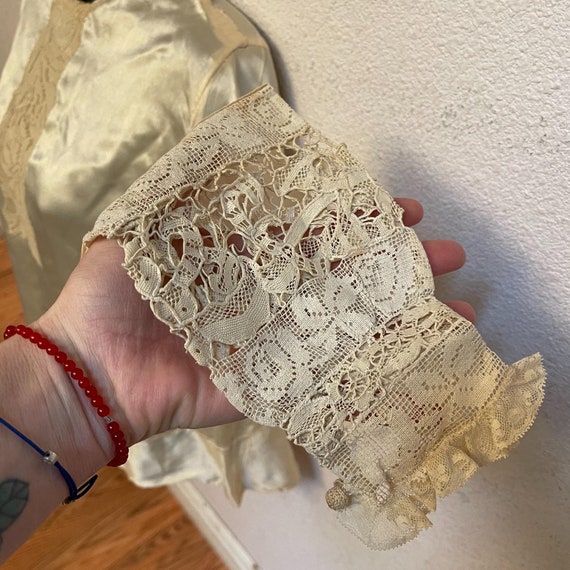 Antique Silk Lace Blouse Shirt Victorian - image 4