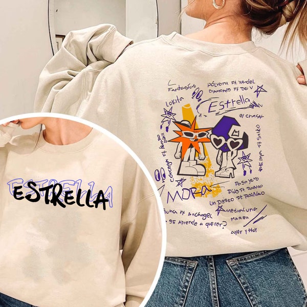 MORA Merch Estrella Album Camisa Estrella Tee Mora 2023 Camiseta Gráfica Retro Canción de Dibujos Animados Nuevo Álbum Merchan Streetwear Estética Cantante Urbana