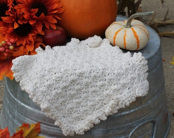Cotton Wash Cloth / Farmhouse Washcloth / Farmhouse Dishcloth / Crocheted Dishcloth/ Ecru