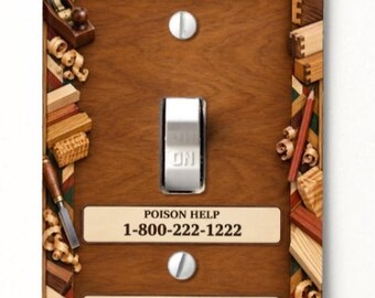 Woodworker Emergency Numbers Workshop Tool Decor Light Switch Cover