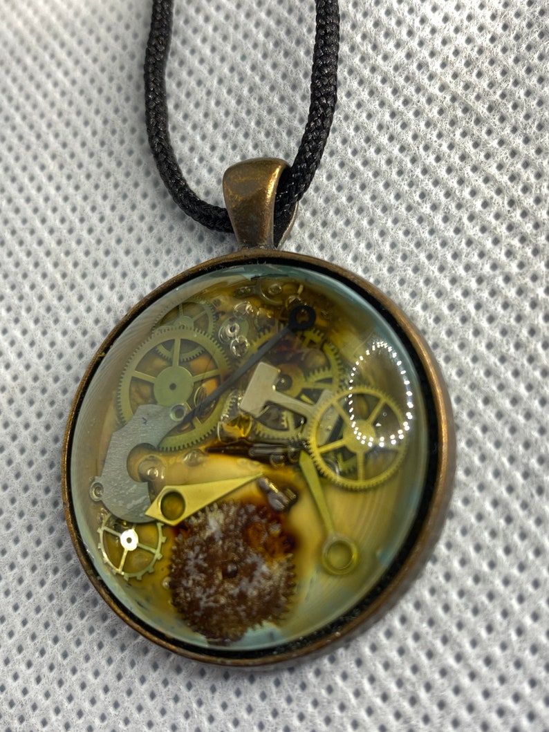 Watch parts necklace pendants large round bits of time Etsy