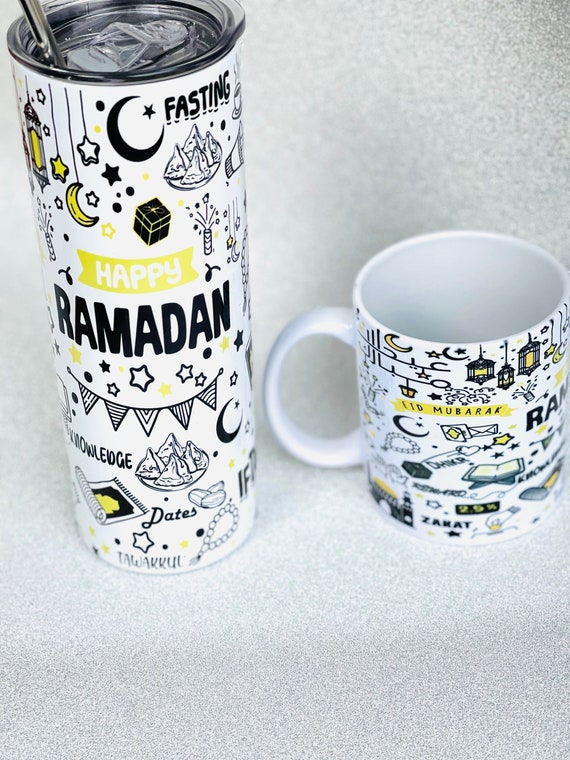 Ramadan Tumbler, Islamic Travel Mug, Muslim Mugs, Ramadan Mubarak, Eid gifts, Ramadan gifts, Islamic gifts, Coffee Tumblers, Coffee Lovers